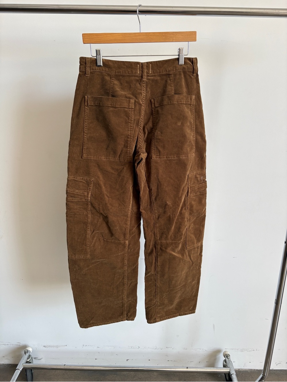 $268 NWOT Citizens Of Humanity “Marcelle” Cargo Pants in Brown Corduroy Sz 27 - Picture 8 of 13